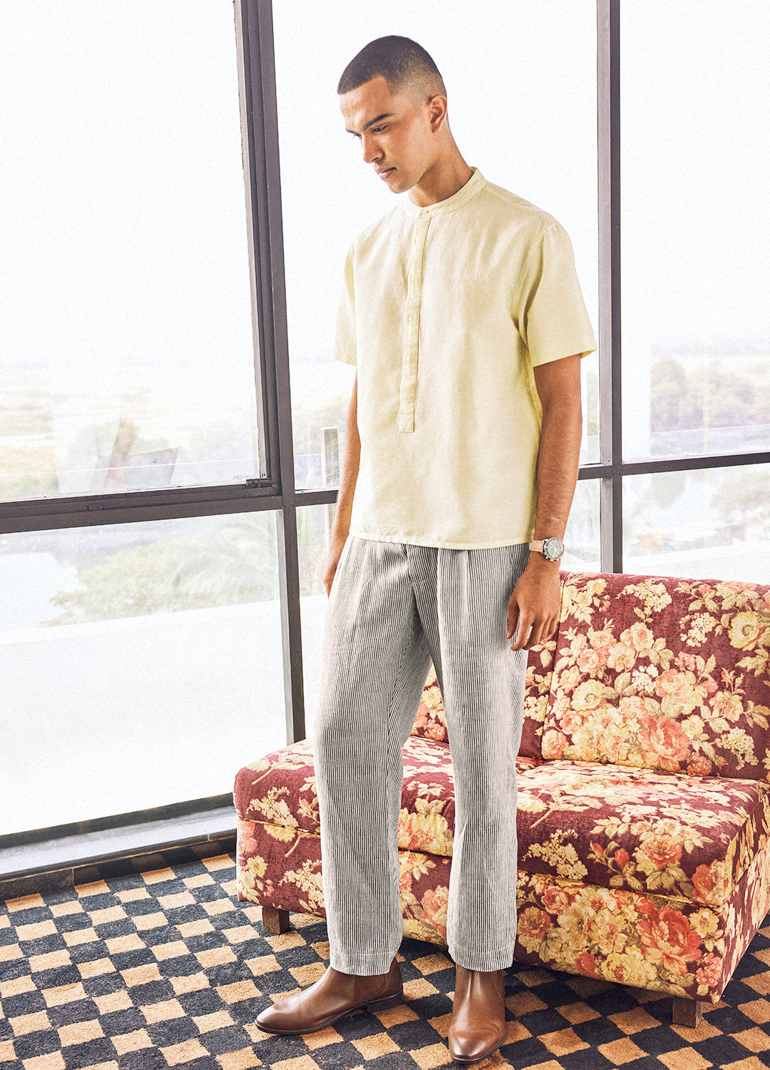 The Rahman- Kapoor Men Linen Pants and Shirt Set Online