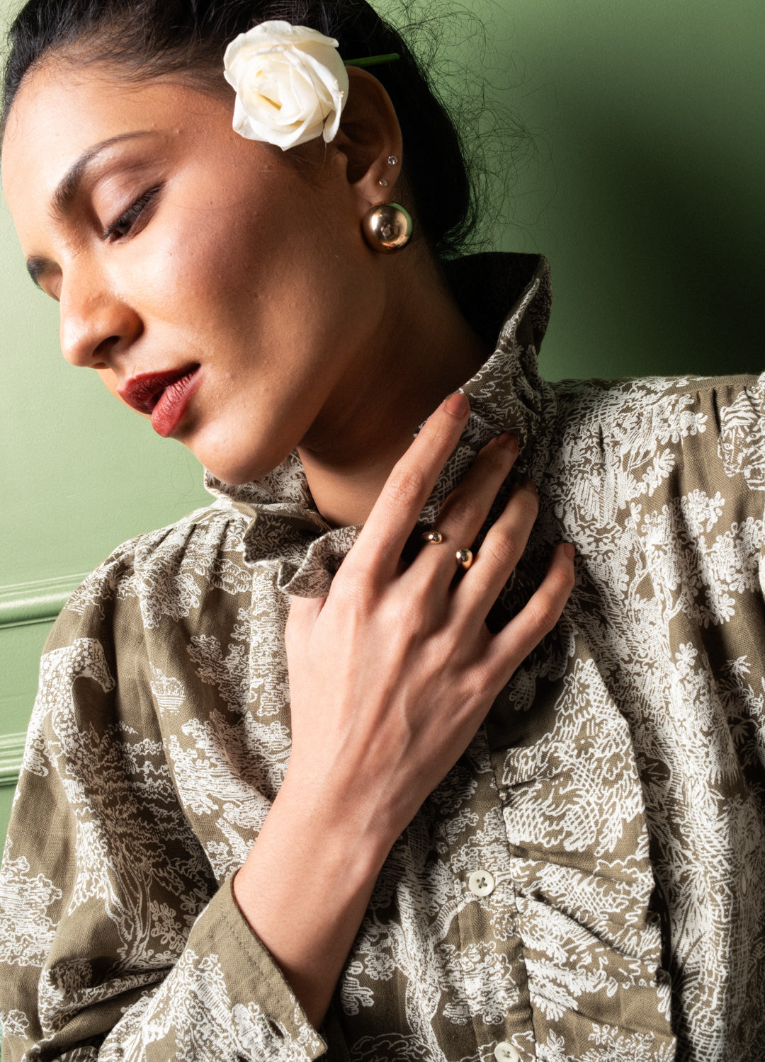 Ivy Toile Ruffle Shirt