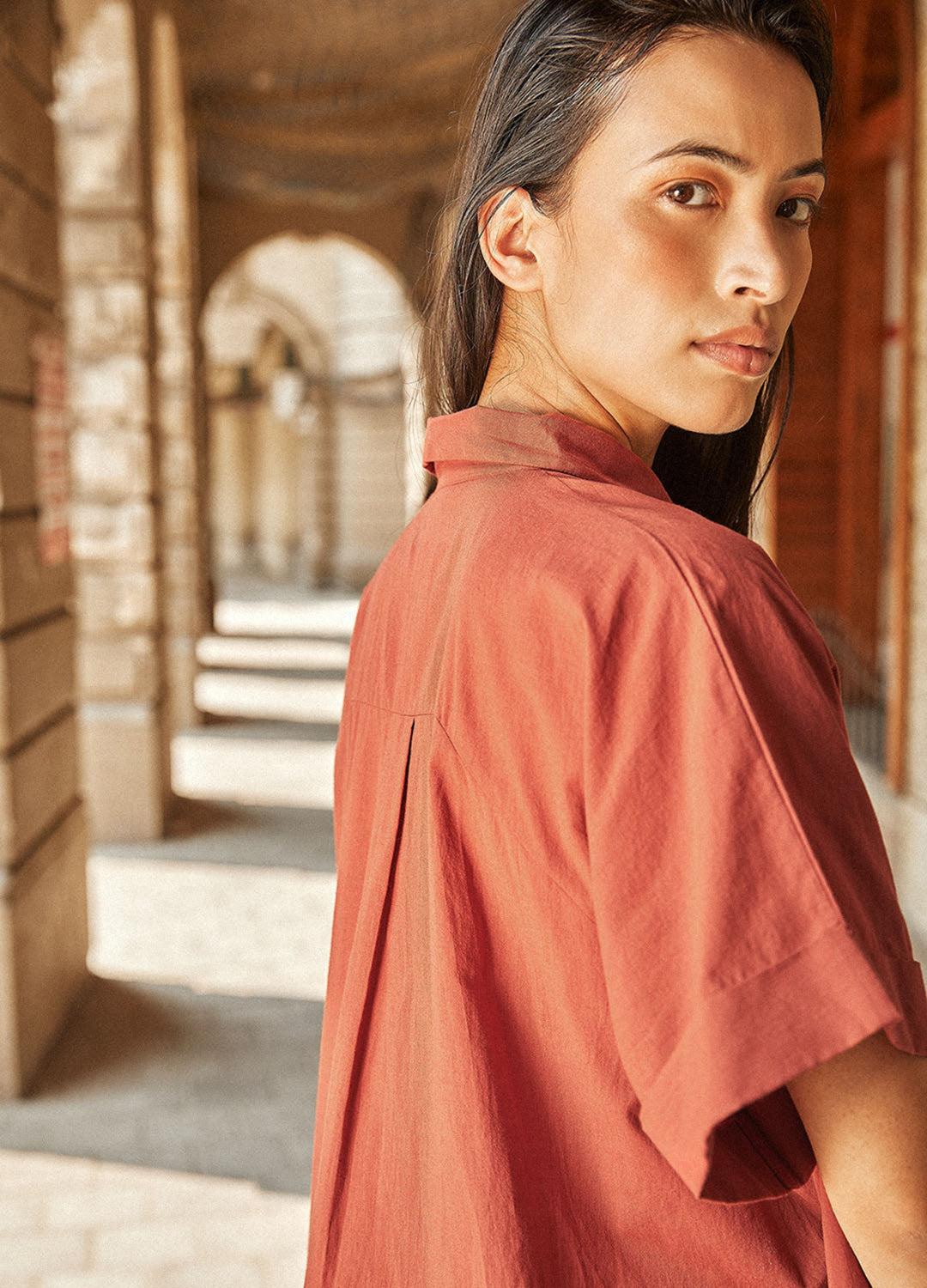 Russet Organic Cotton Shirt Dress For Women Online