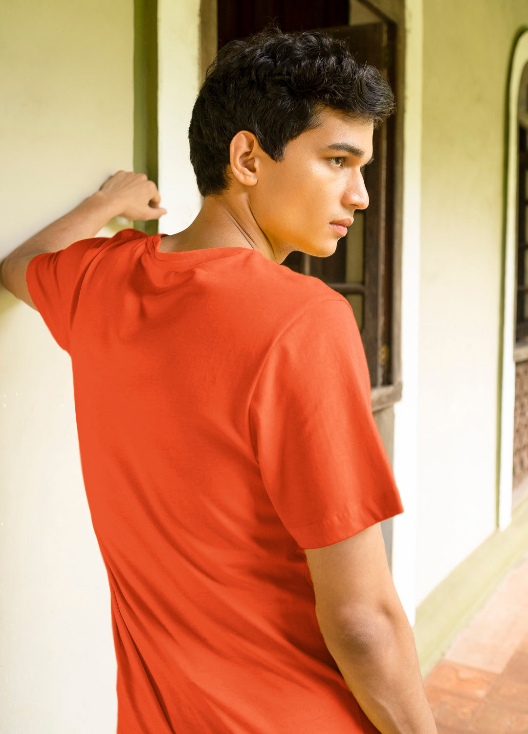 Rust Orange Classic Organic Cotton T-shirt For Men Online