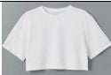 Blanc Drop-Shoulder Cropped Tee