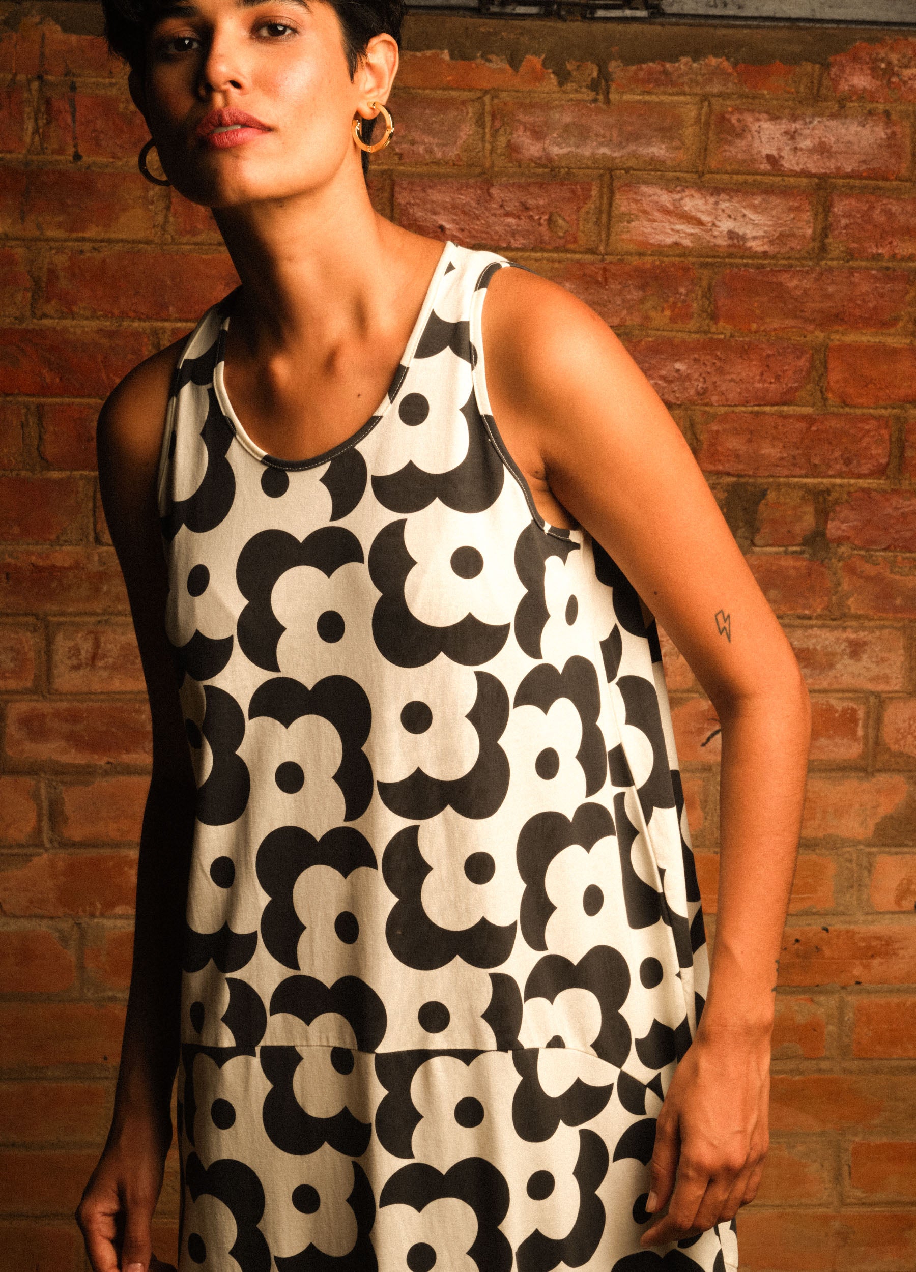 Shadow Organic Cotton Floral Sack Dress For Women Online