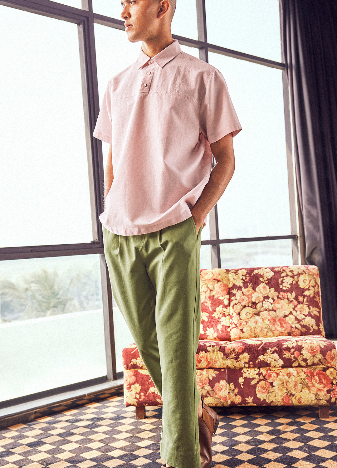 The Shammi-Rafi Men Linen Pants and Shirt Set Online