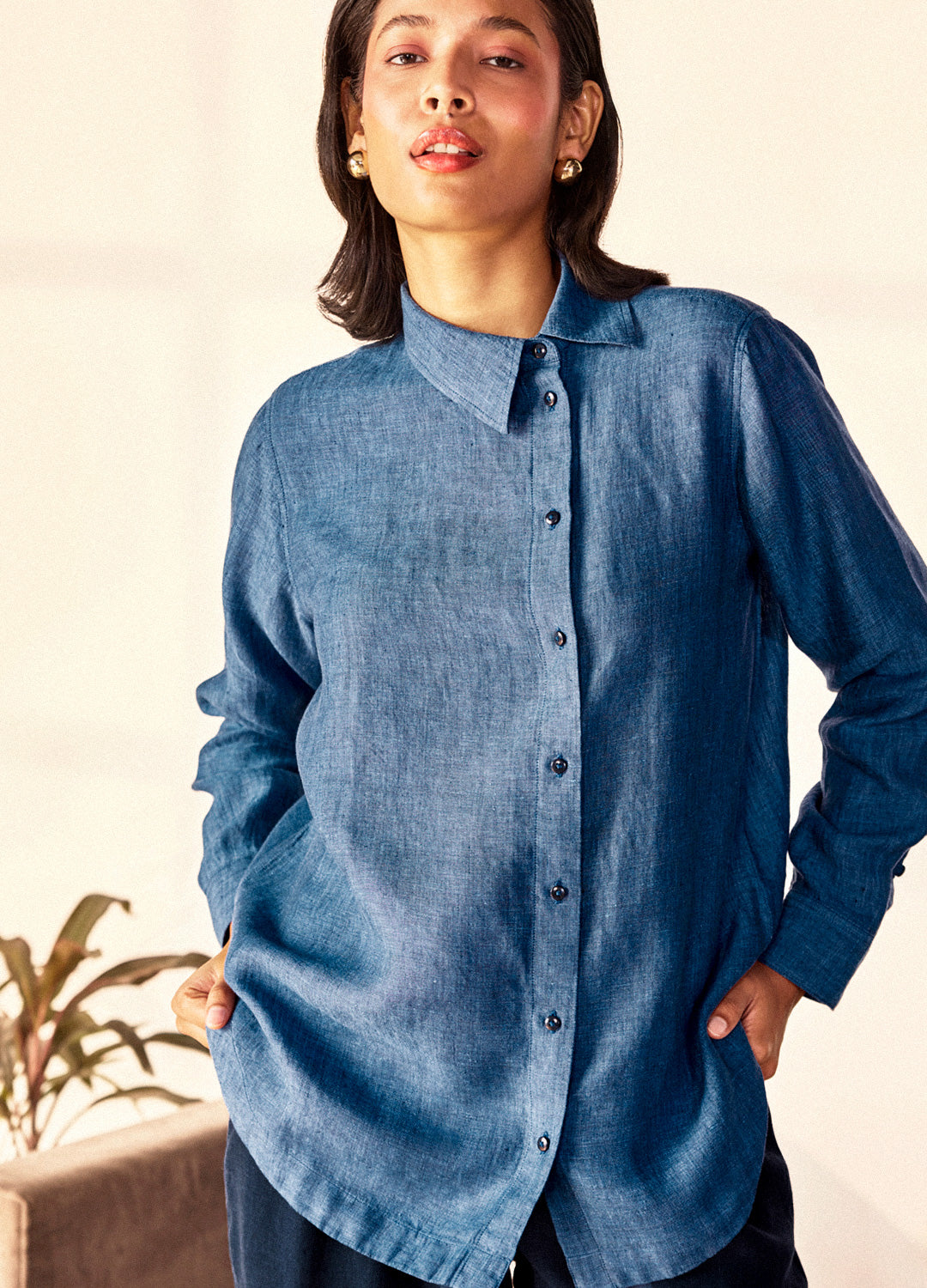 Chemisier Escada En Lin - Taille 36 (US 6) - Jaune - Occasion Excellent état