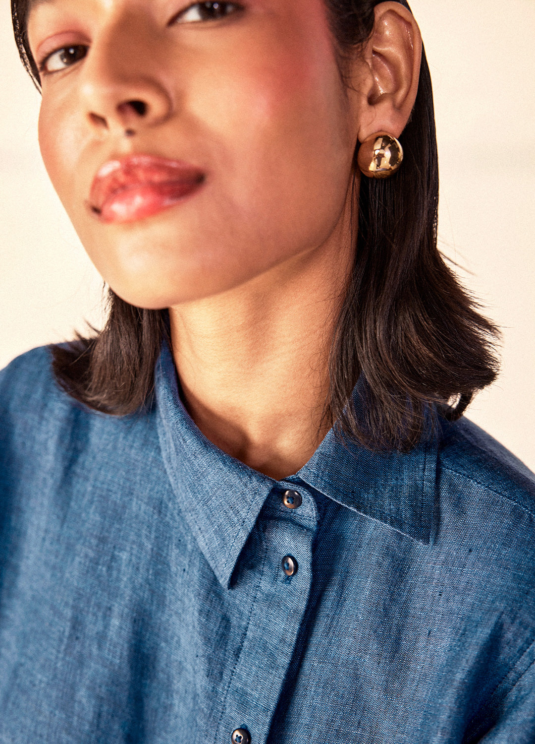 Sharmila Linen Shirt In Indigo
