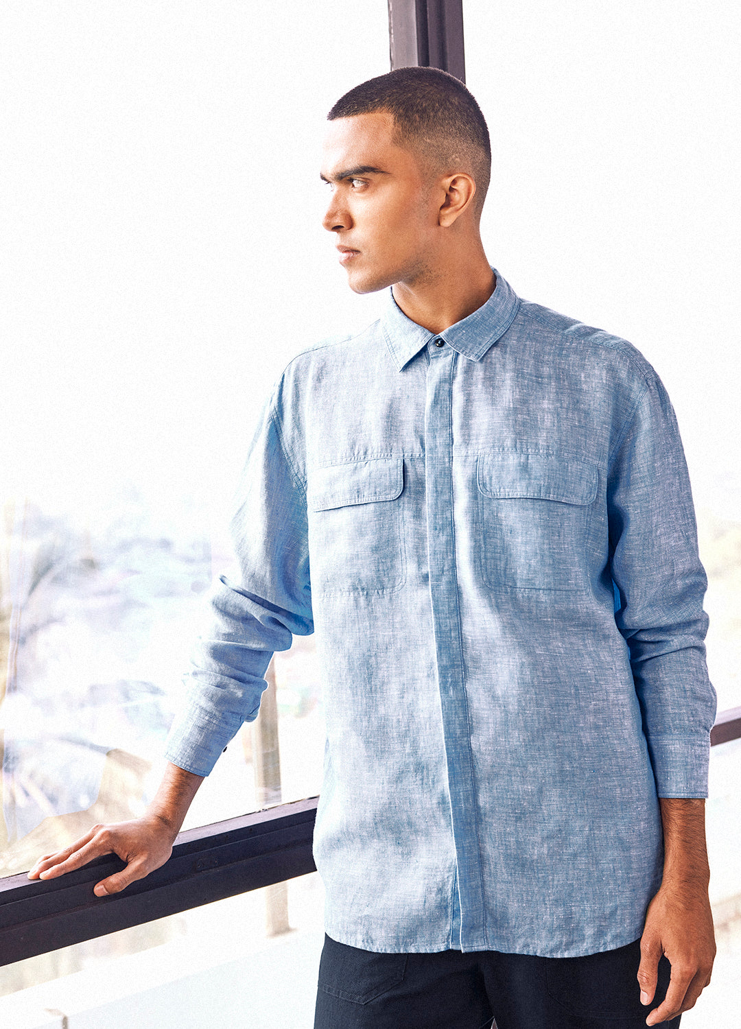Shashi Linen Shirt In Sapphire