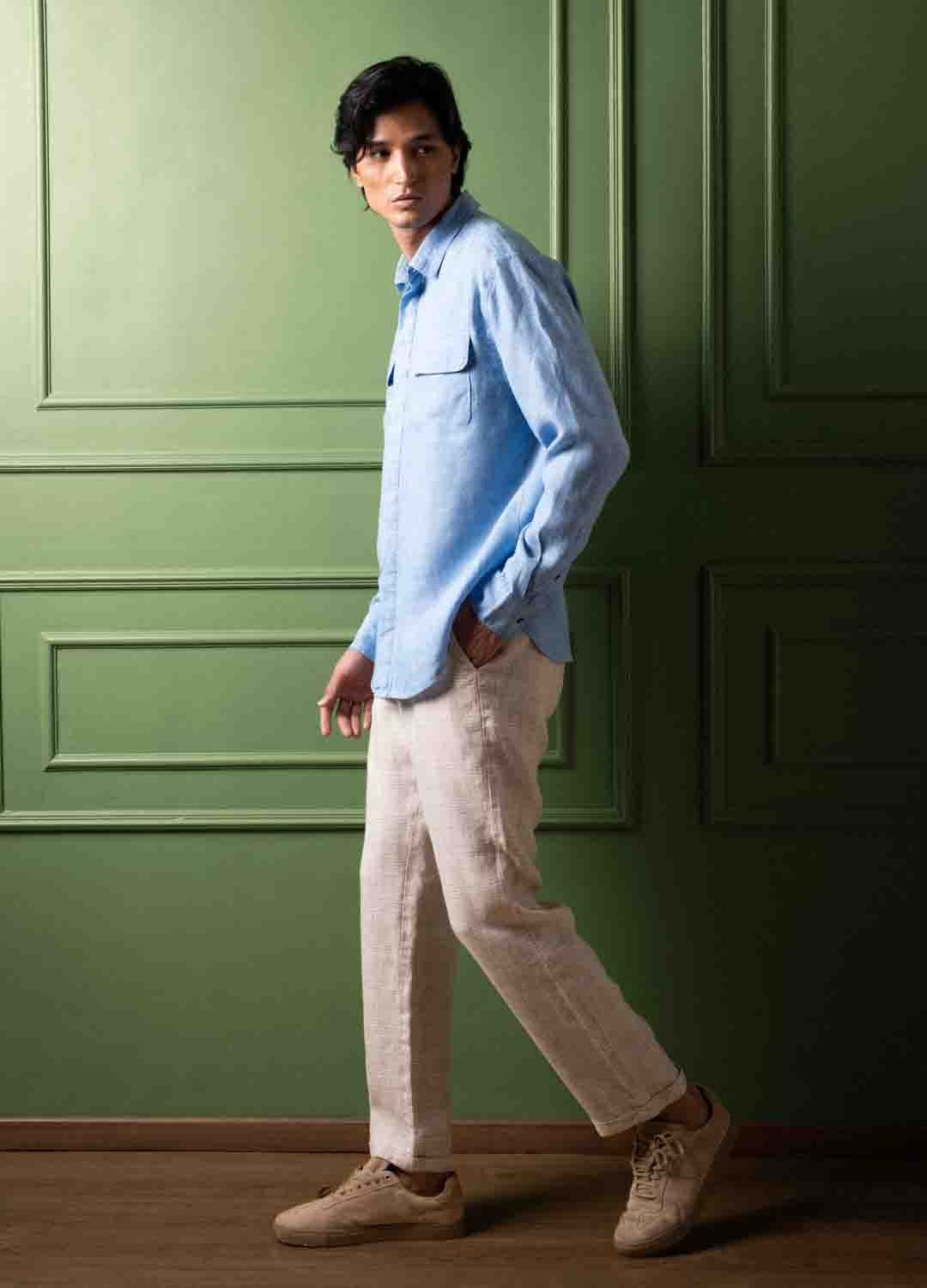 Shashi Linen Shirt In Sapphire