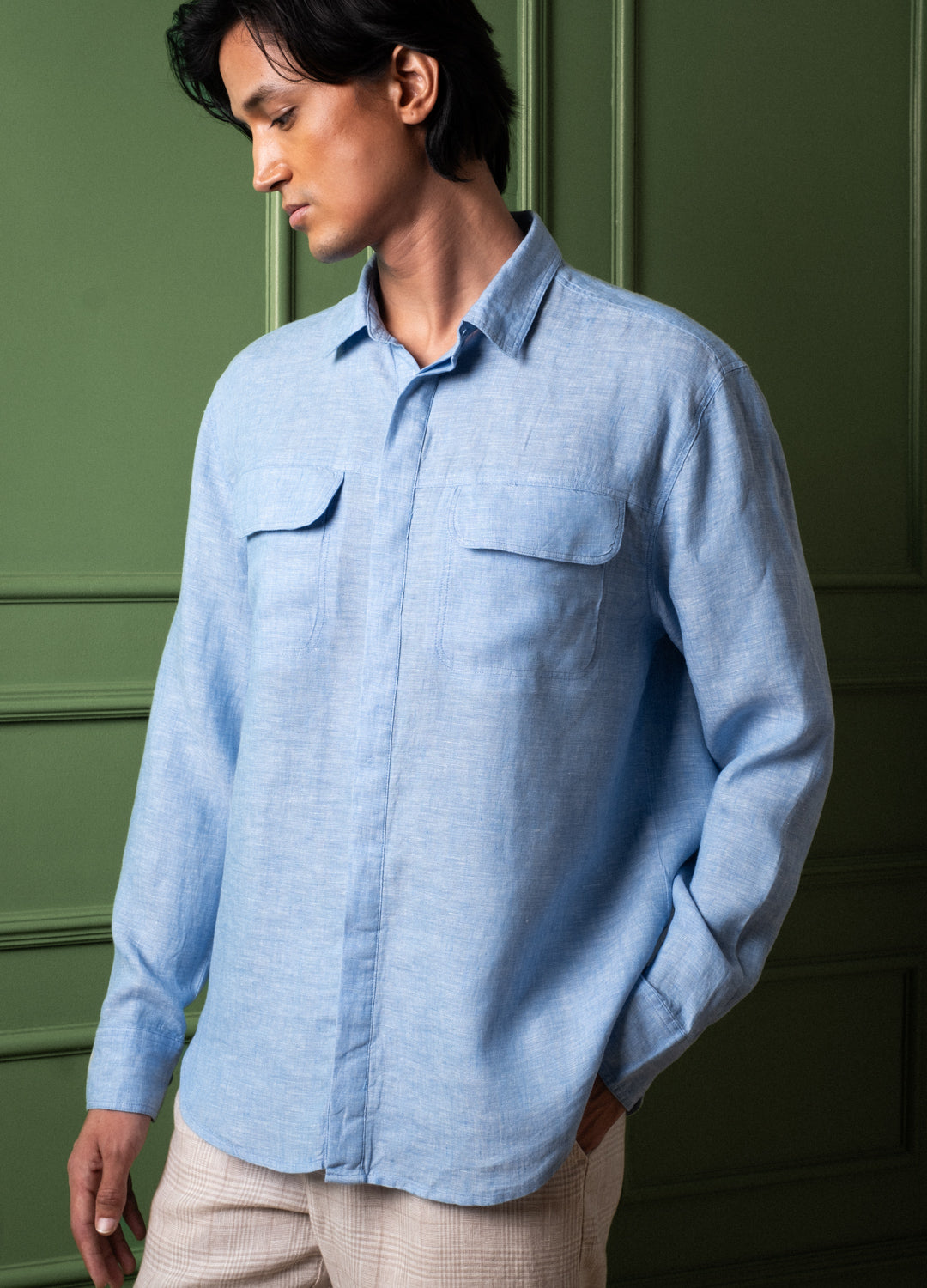 Shashi Linen Shirt In Sapphire