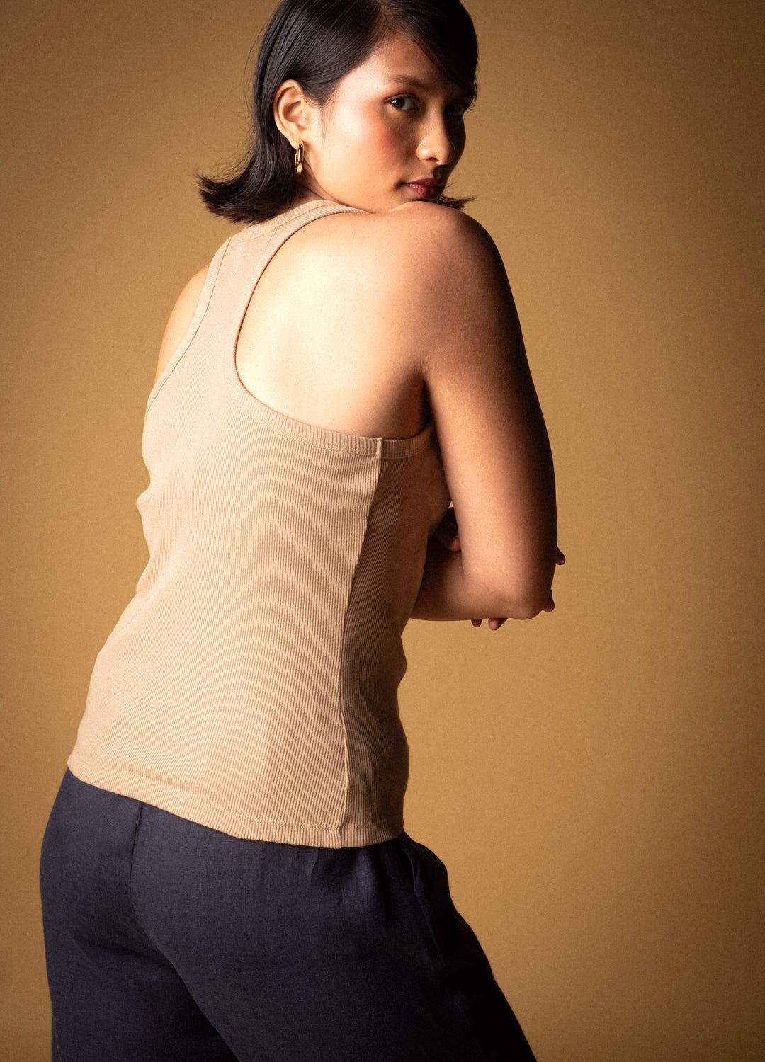 Shell Brown Racerback Organic Cotton Tank Top For Women Online
