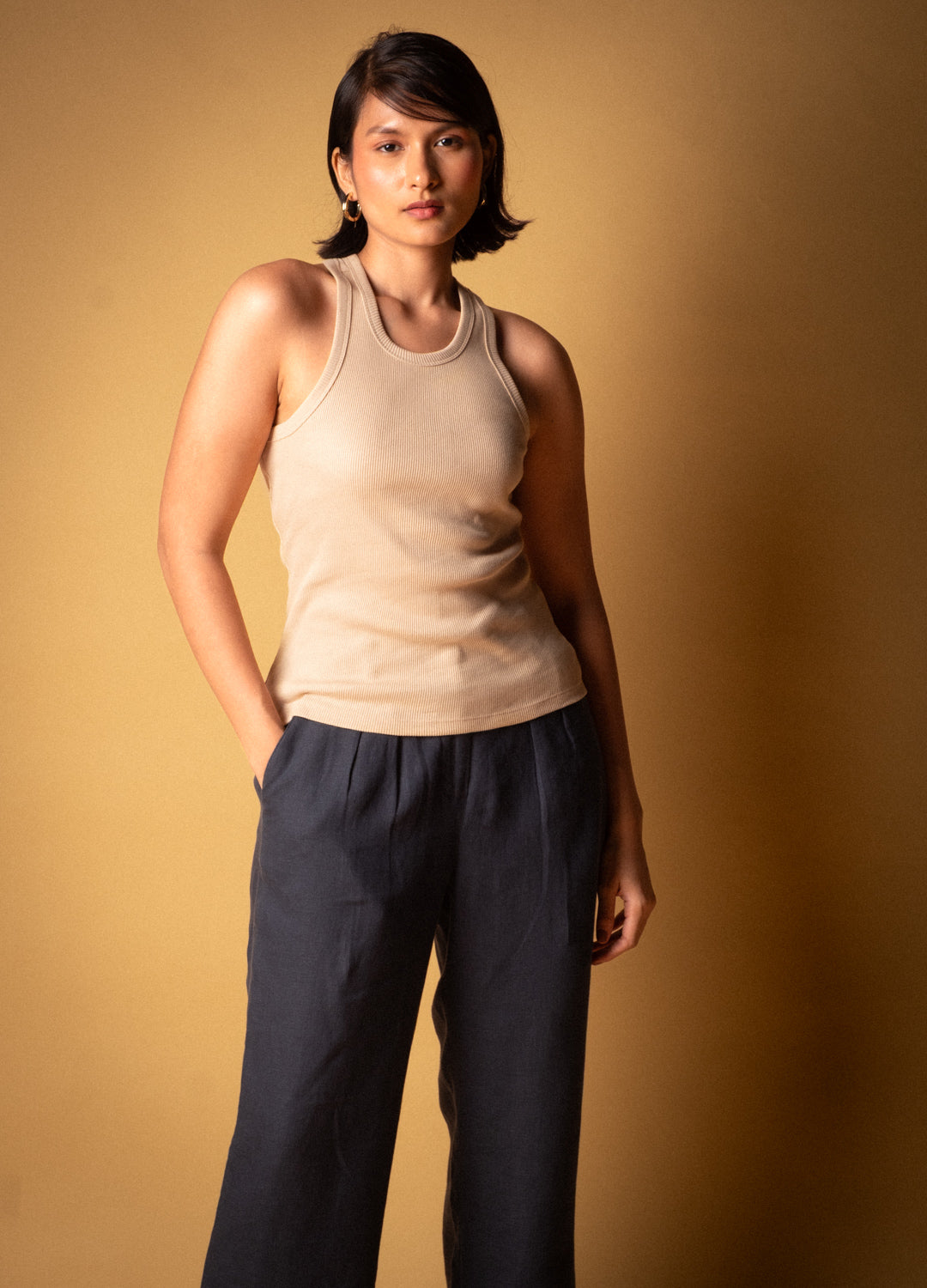 Shell Brown Racerback Organic Cotton Tank Top For Women Online