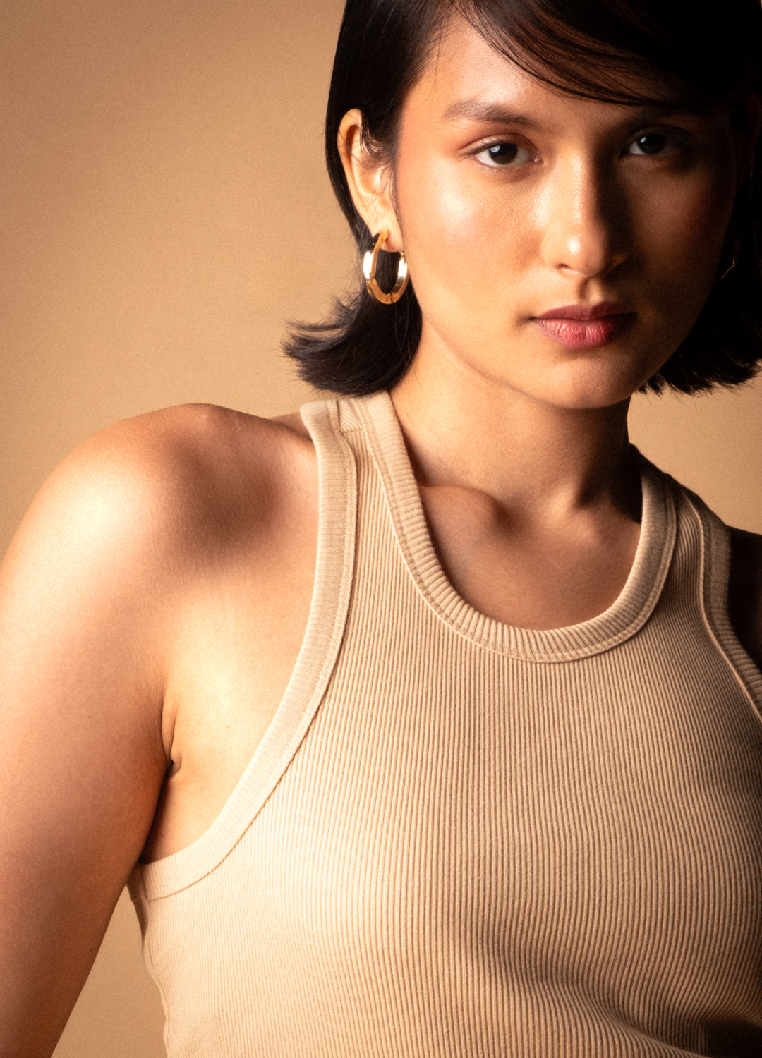 Shell Brown Racerback Organic Cotton Tank Top For Women Online