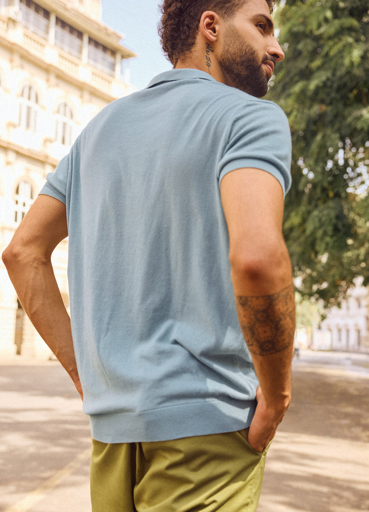 Sky Fine Knit Polo