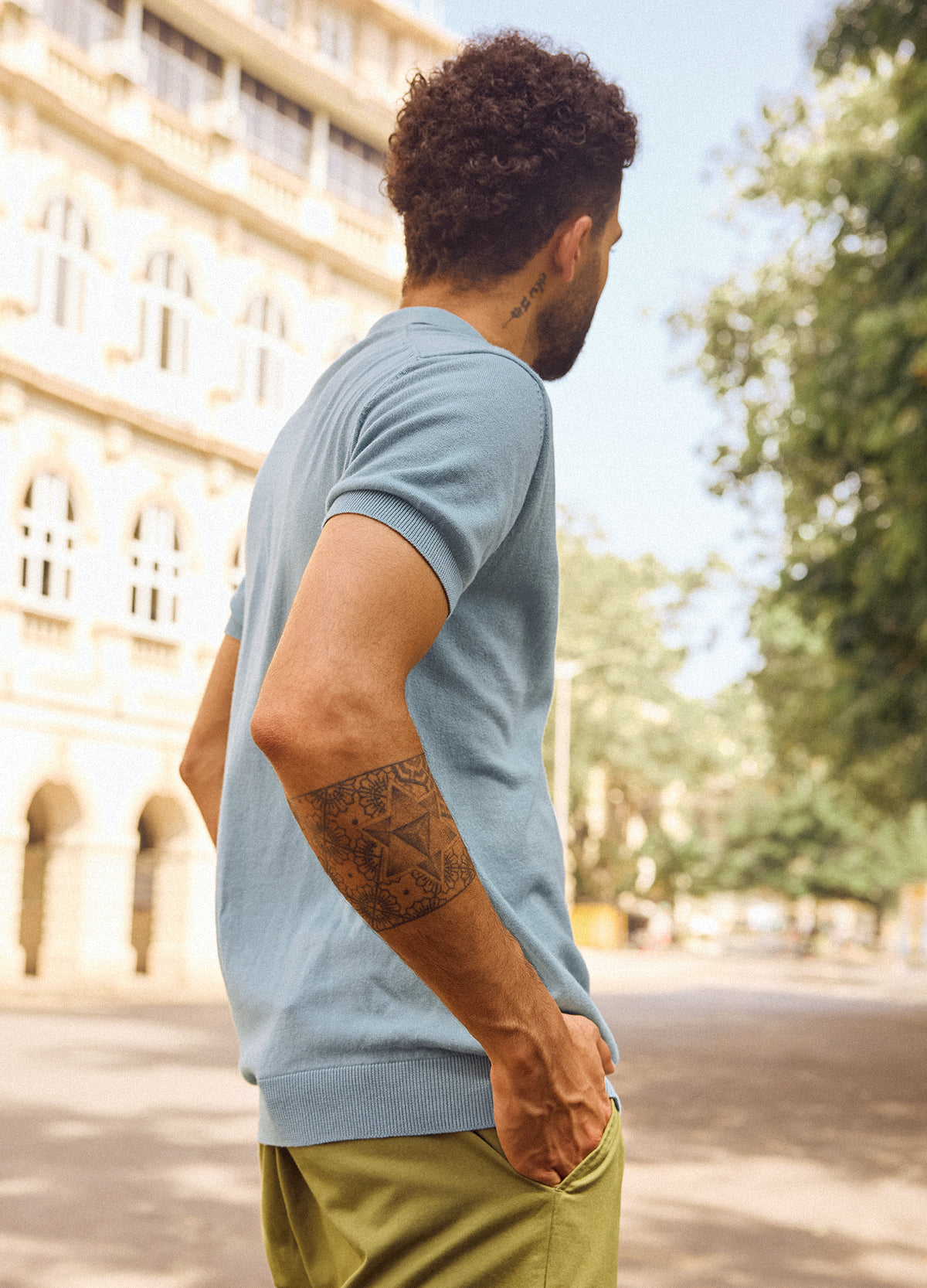 Sky Fine Knit Polo