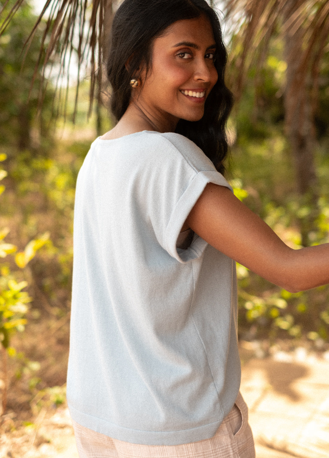 Sky Fine Knit Tee