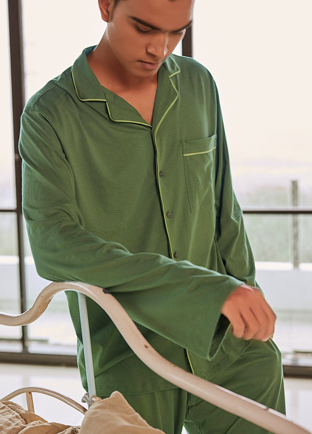 Slumber Organic Cotton Night Sleep Shirt For Men Online