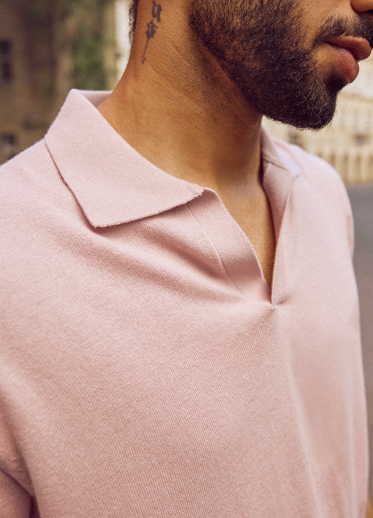 Taupe Fine Knit Polo