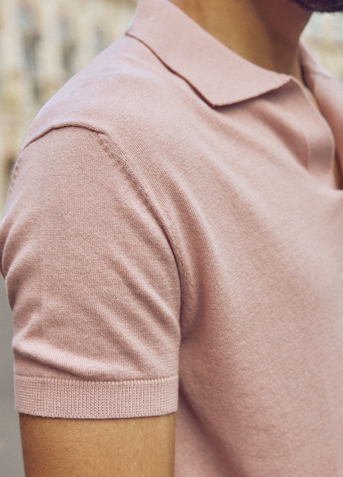 Taupe Fine Knit Polo