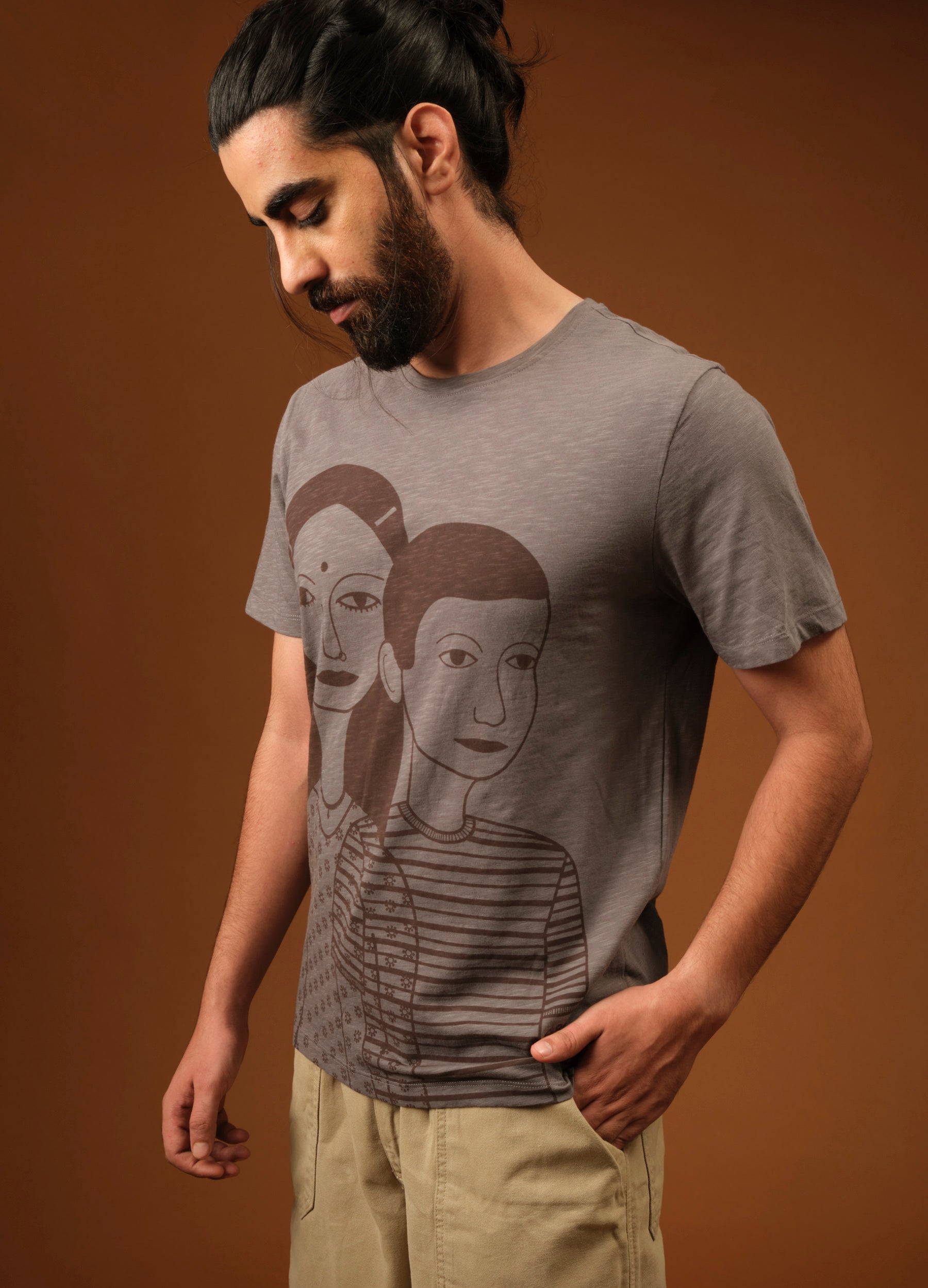 Them Grey Girl Boy Printed Organic Cotton Classic Tee For Men Online