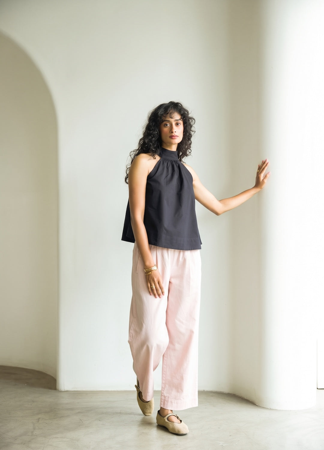 The Noir Top-Blush Pant Set