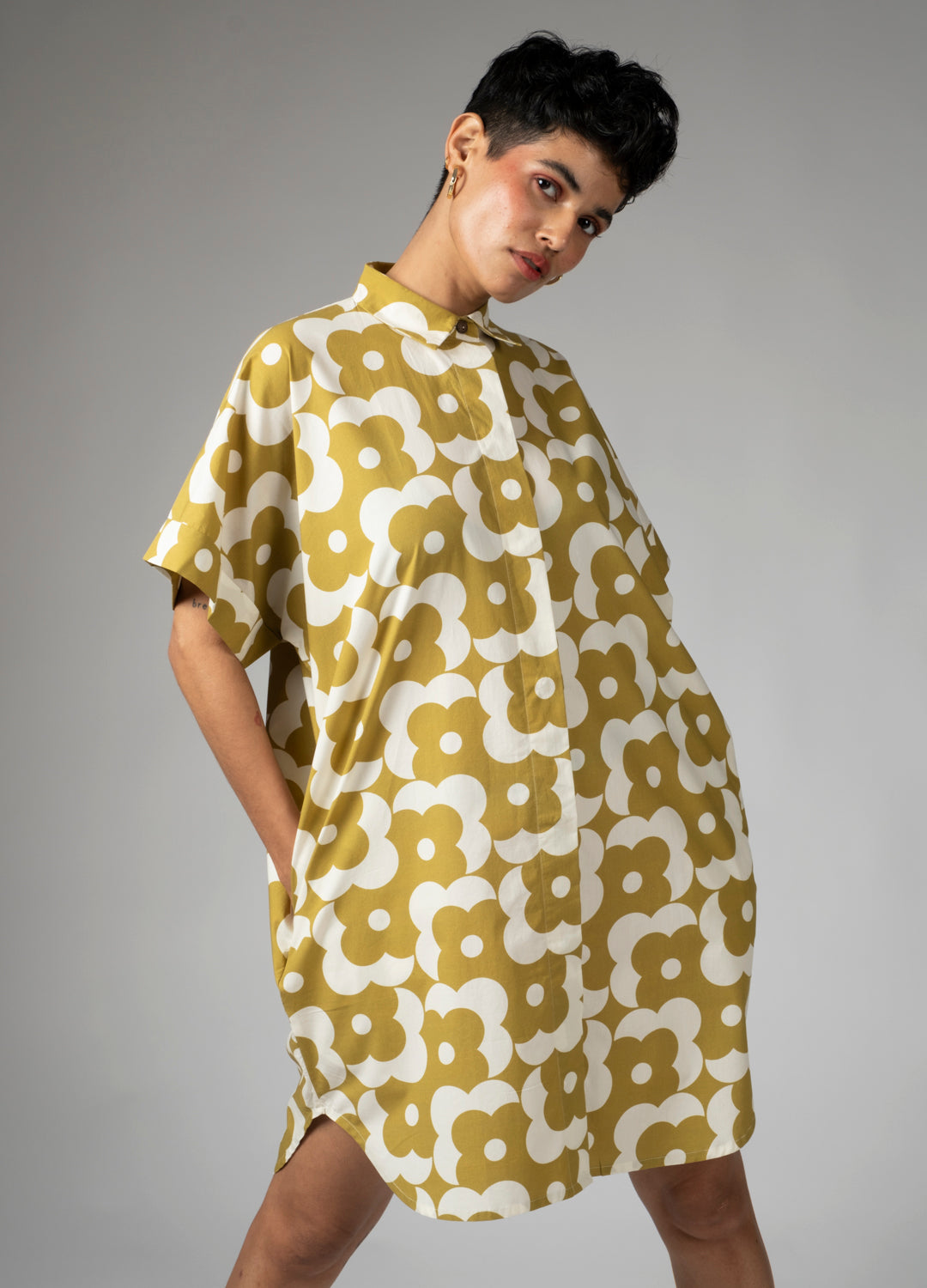  Avocado Organic Cotton Floral Shirt Dress For Women Online