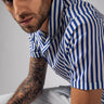 Cobalt Stripe Organic Cotton Cuban Shirt For Men Online