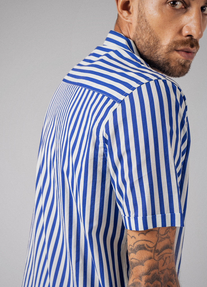 Cobalt Stripe Cuban Shirt