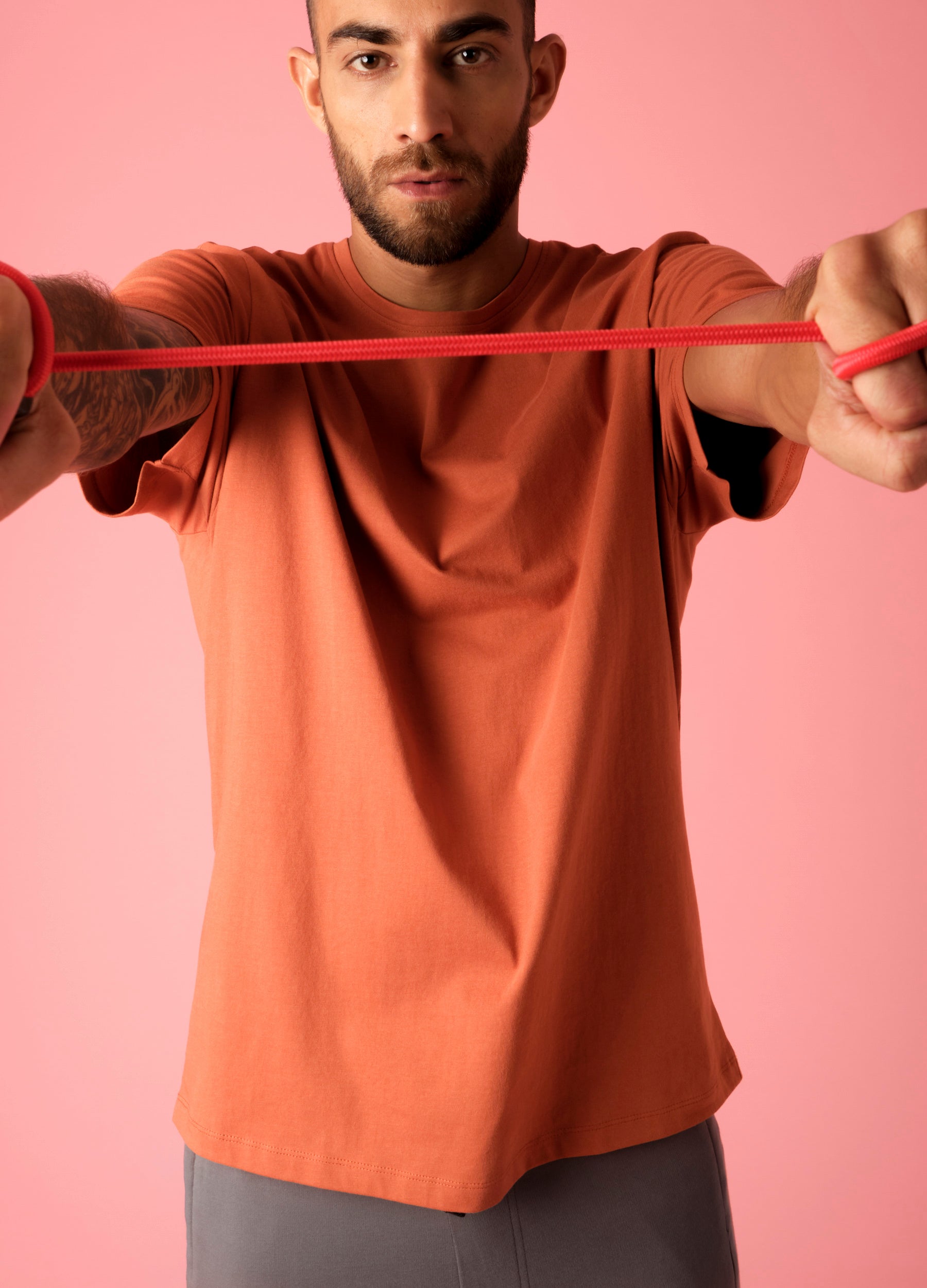 Ginger Orange Sustainable Organic Cotton Classic Tees For Men Online