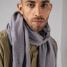 Sustainable Mist Grey Knitted Winter Neck Scarf For Men Online