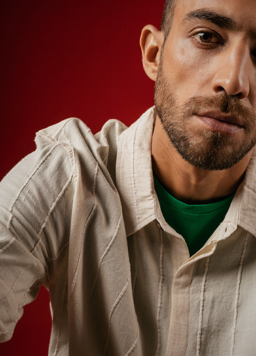 Natural White Recycled Cotton Unisex Shirt For Men Online