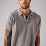 Pebble Knit Sustainable Organic Cotton Grey Polo T Shirt For Men Online