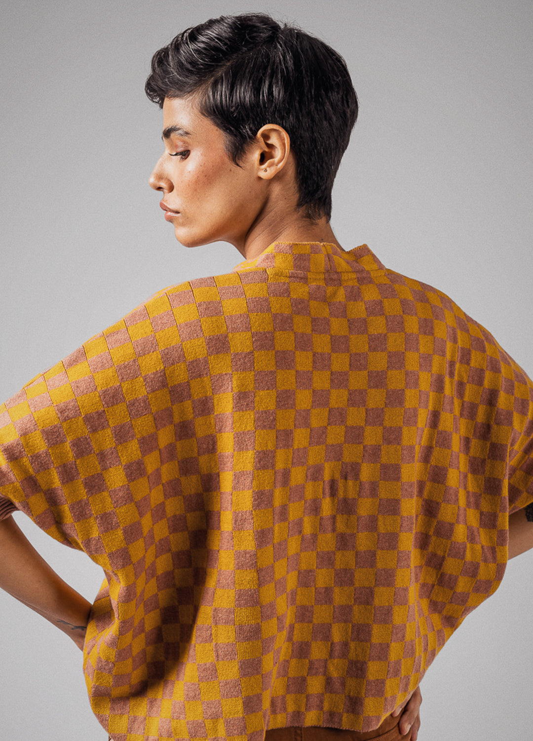 Rhubarb Checkers Knit Top