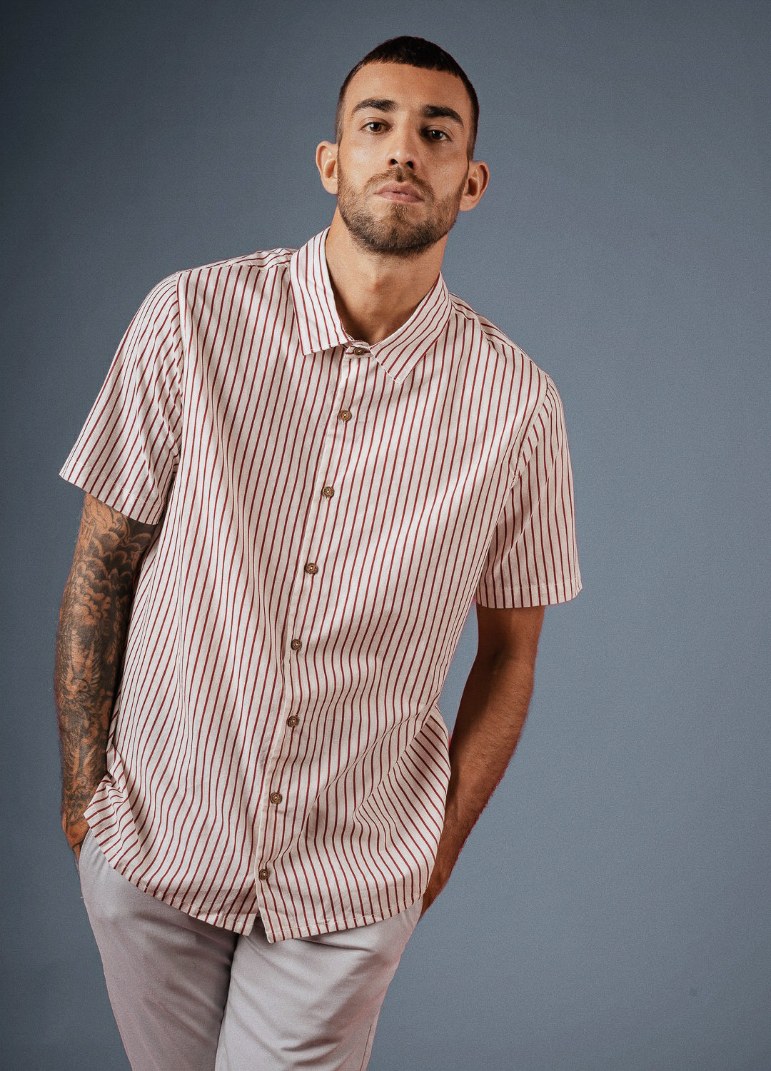 Ruby Stripe Half-Sleeve Shirt