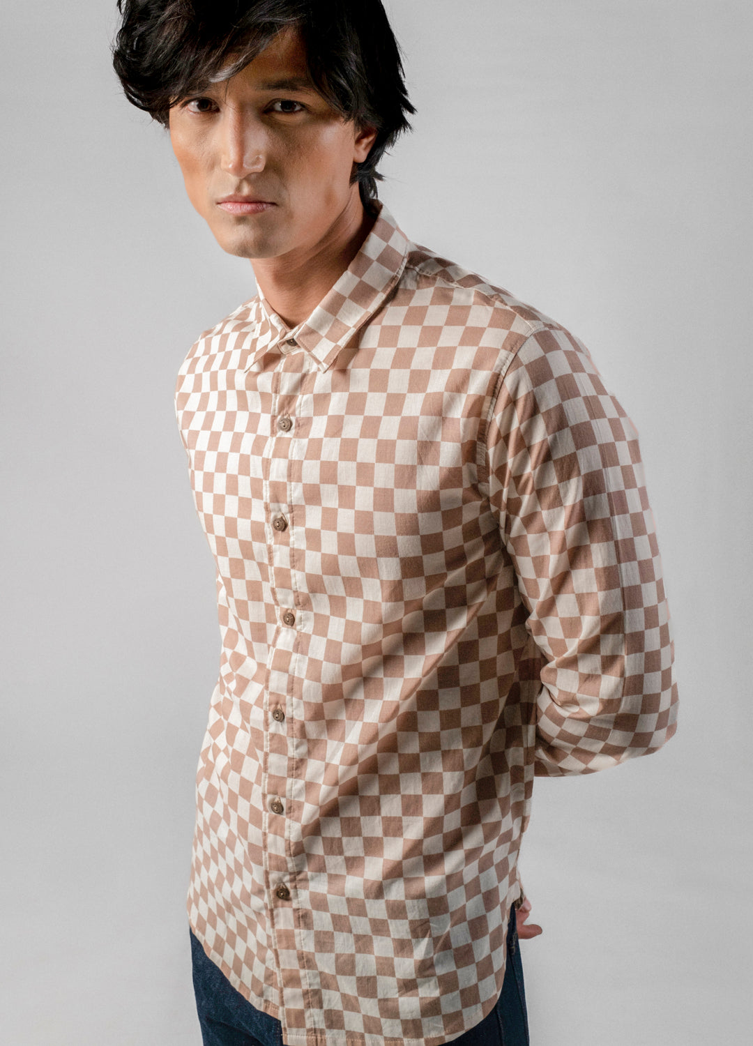 Sand Checkers Everyday Organic Cotton Full Sleeve Everyday Shirt For Men Online