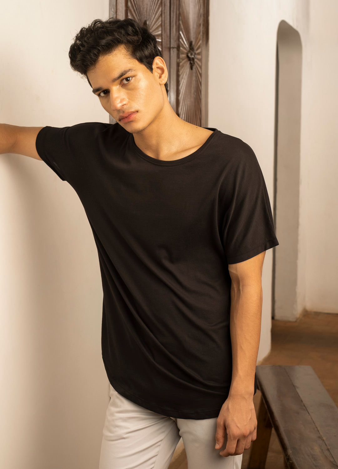 Chiller Black Sustainable Cotton Round Neck T Shirt For Men Online