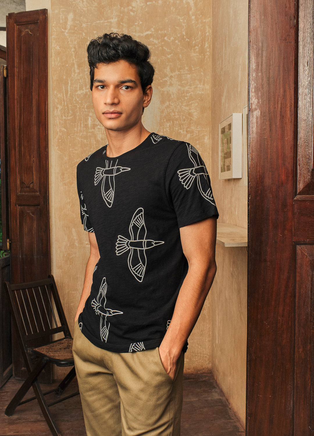 Black Kingfisher Tee-No Nasties - Organic Cotton Clothing