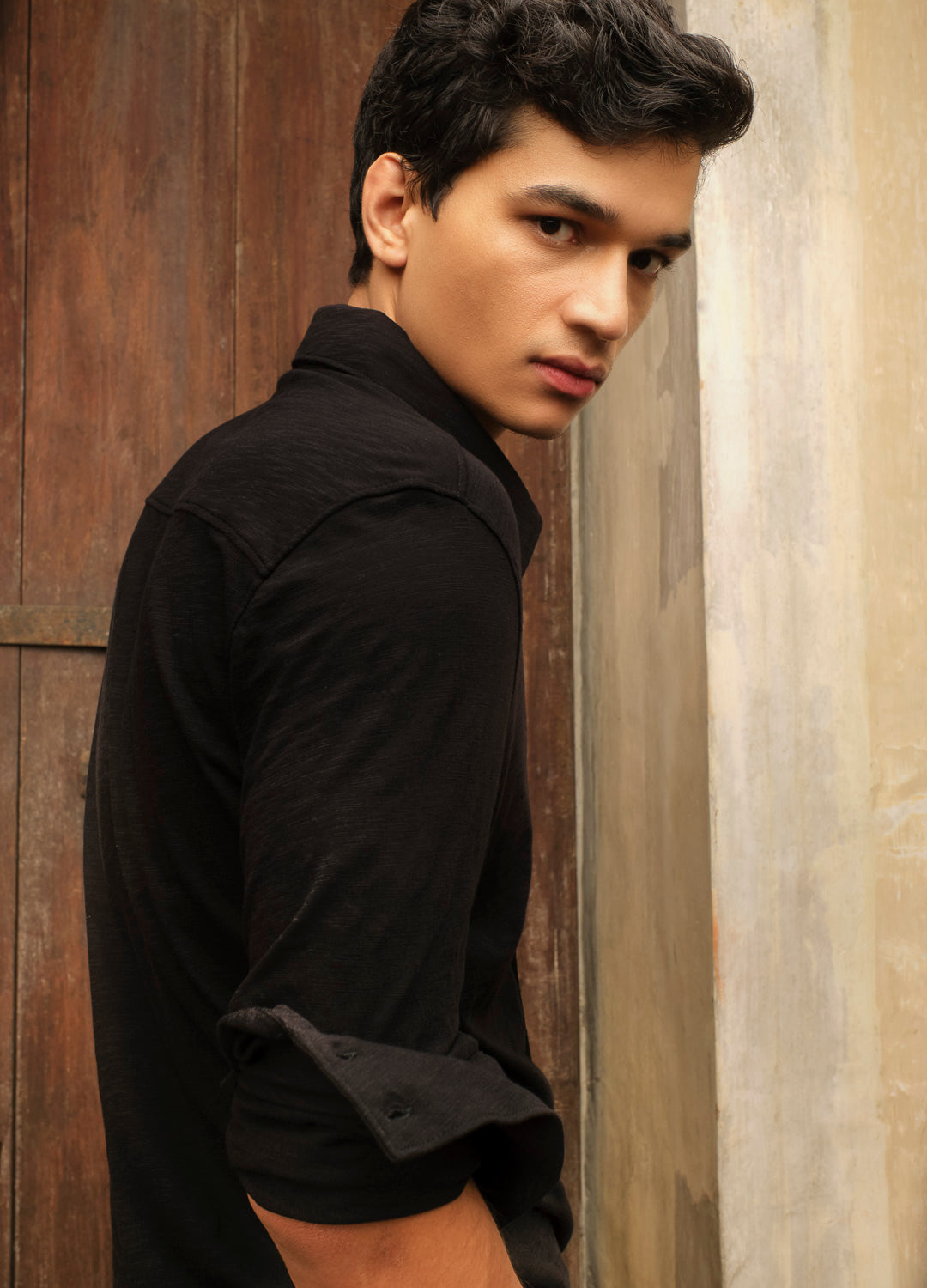 Black Knit Shirt-No Nasties - Organic Cotton Clothing