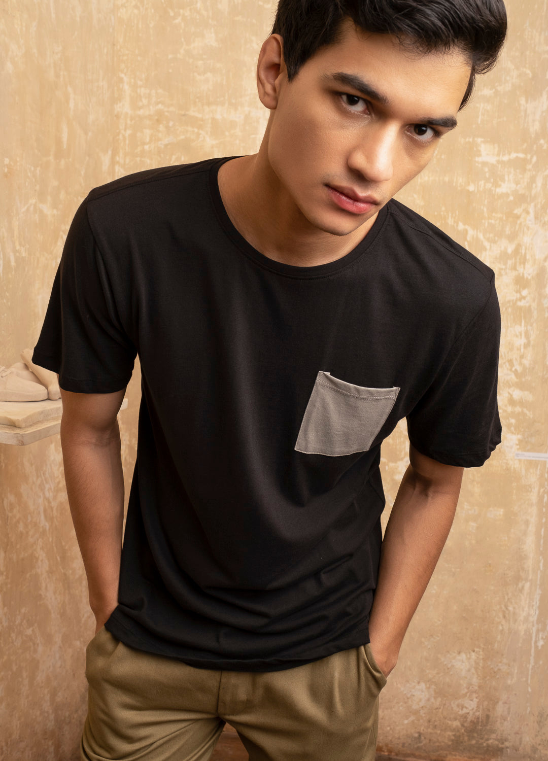 Black Pocket Tee