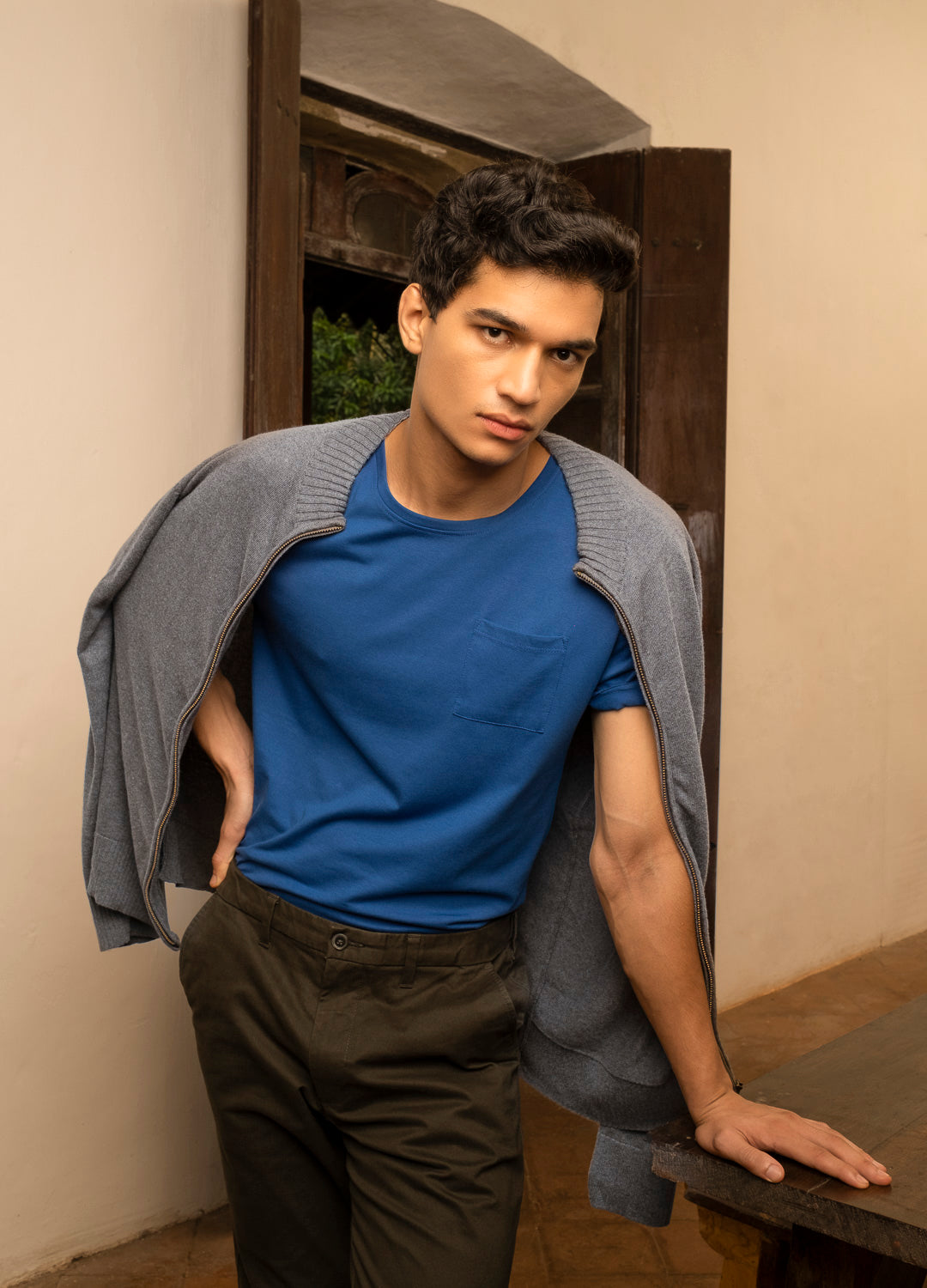 Charcoal Zip-Up Jacket-No Nasties - Organic Cotton Clothing