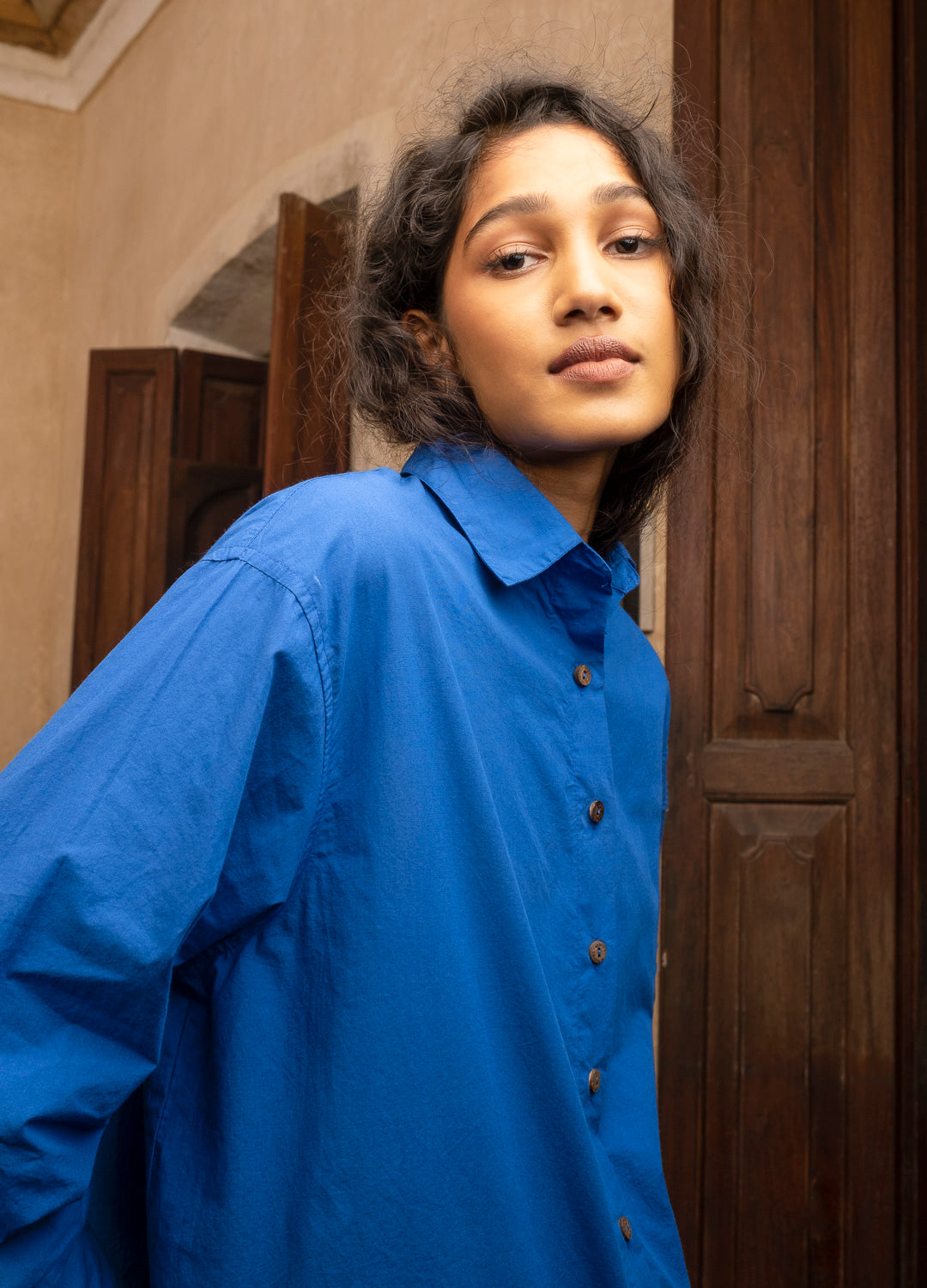 Cobalt Oversized Shirt-No Nasties - Organic Cotton Clothing