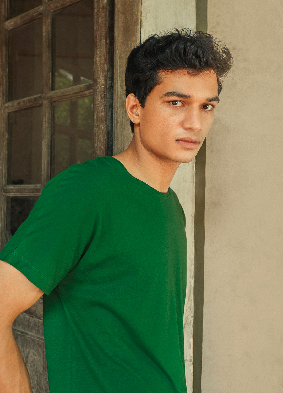 Eden Chiller Green Sustainable Cotton Classic Tees For Men Online