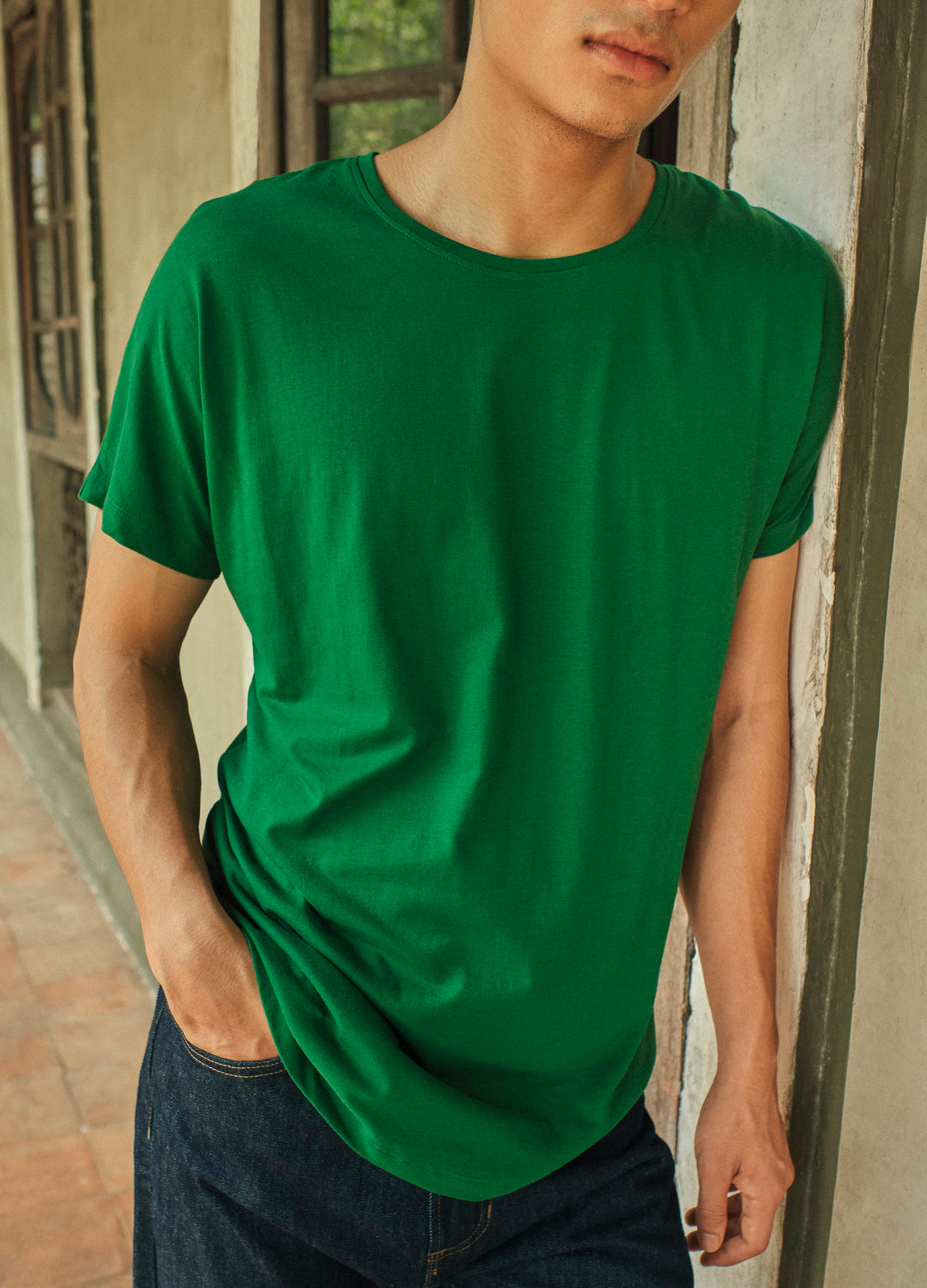 Eden Chiller Green Sustainable Cotton Classic Tees For Men Online