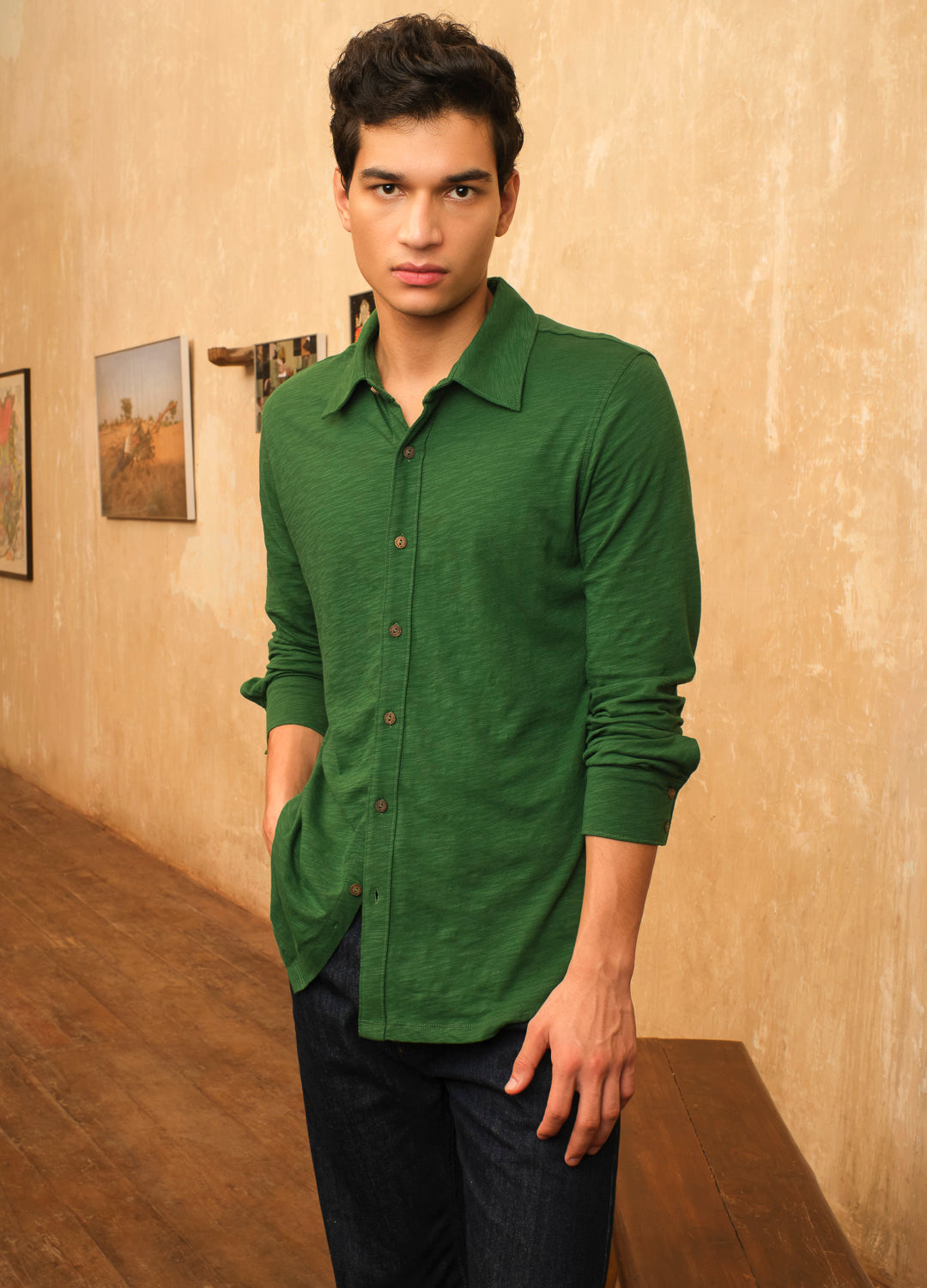 Eden Green Organic Cotton Knit Shirt For Men Online