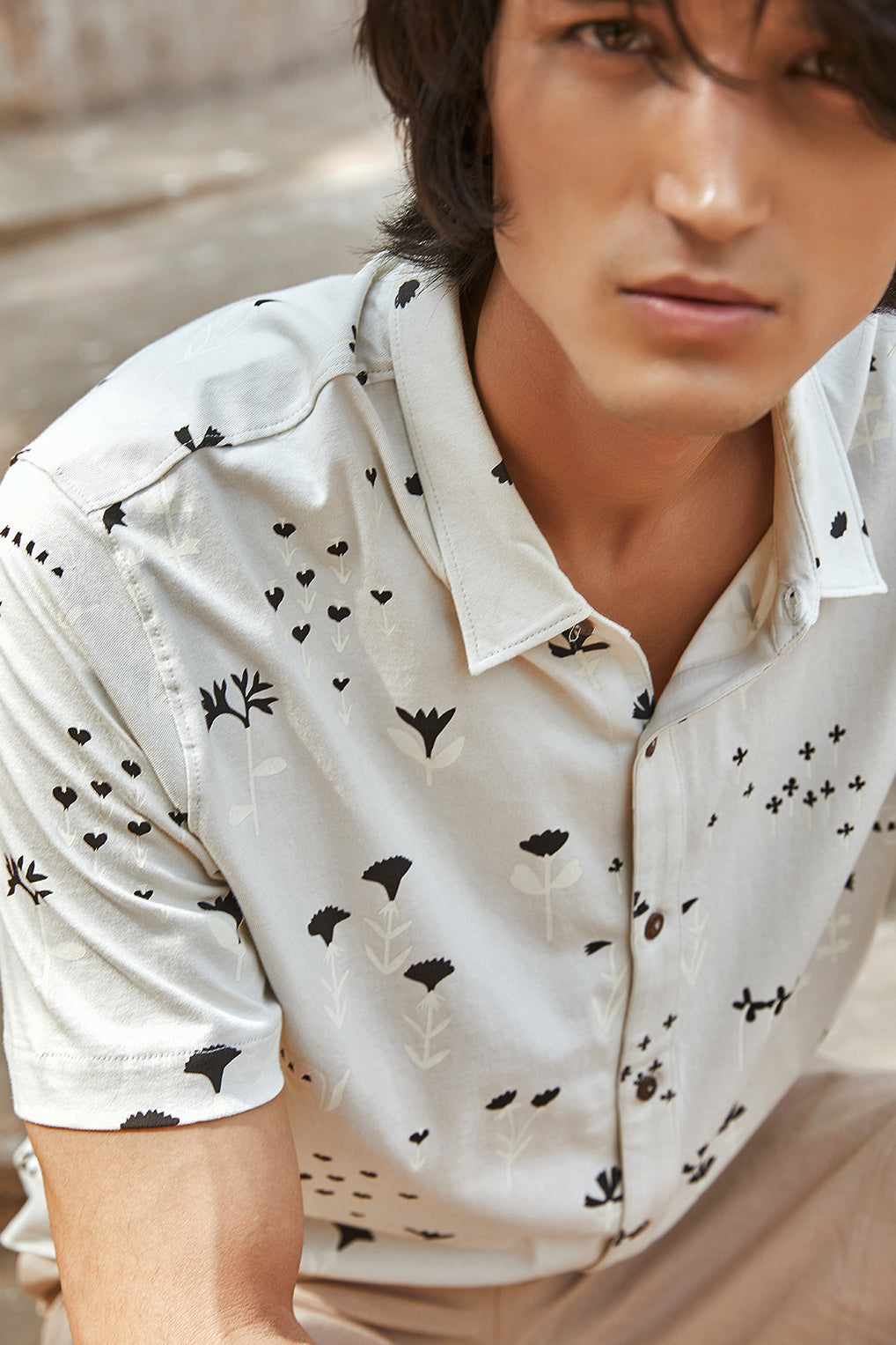 Flora Half-Sleeve Shirt-No Nasties - Organic Cotton Clothing