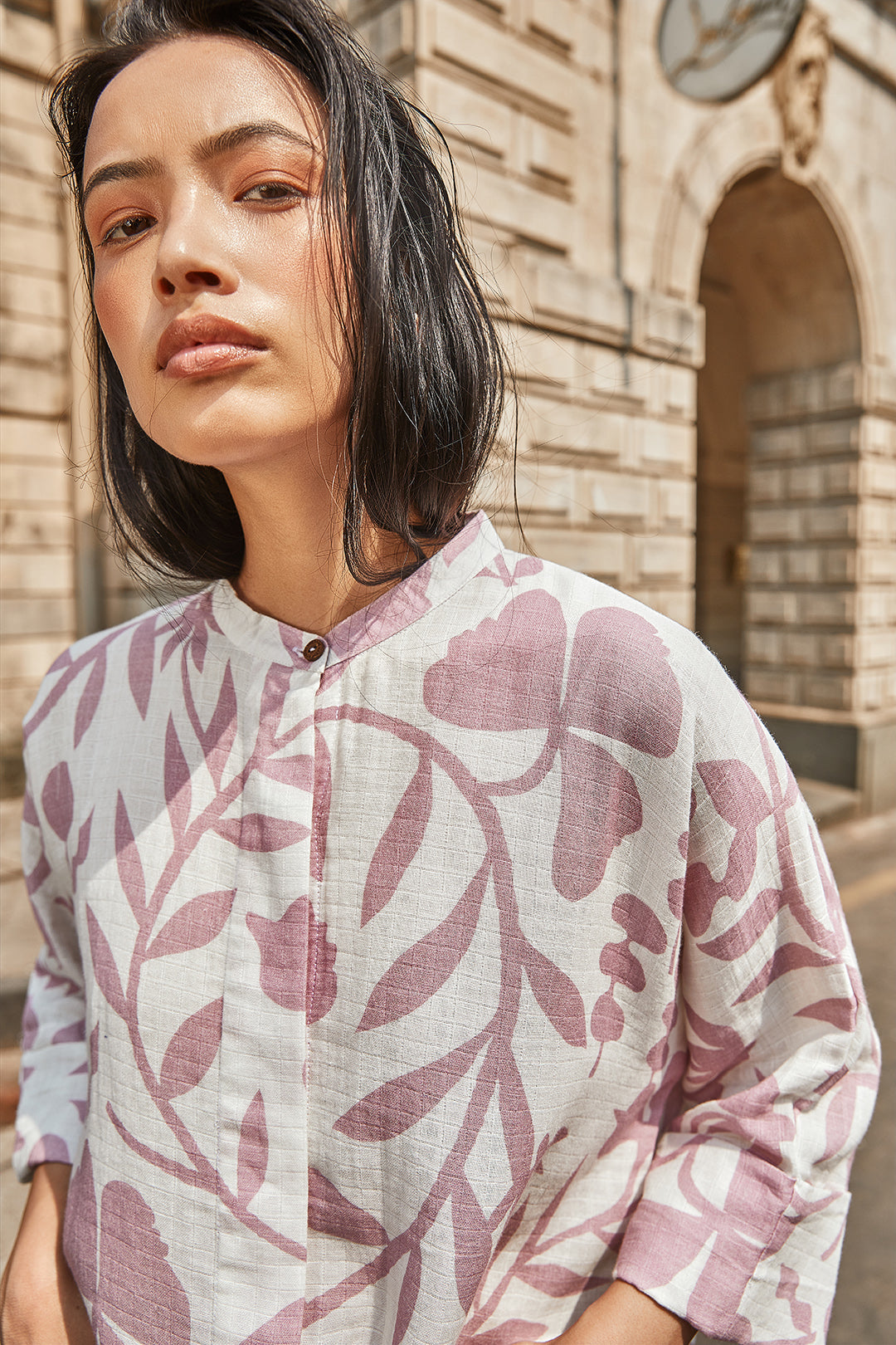 Garden Kimono White Cotton Summer Shirt For Women Online