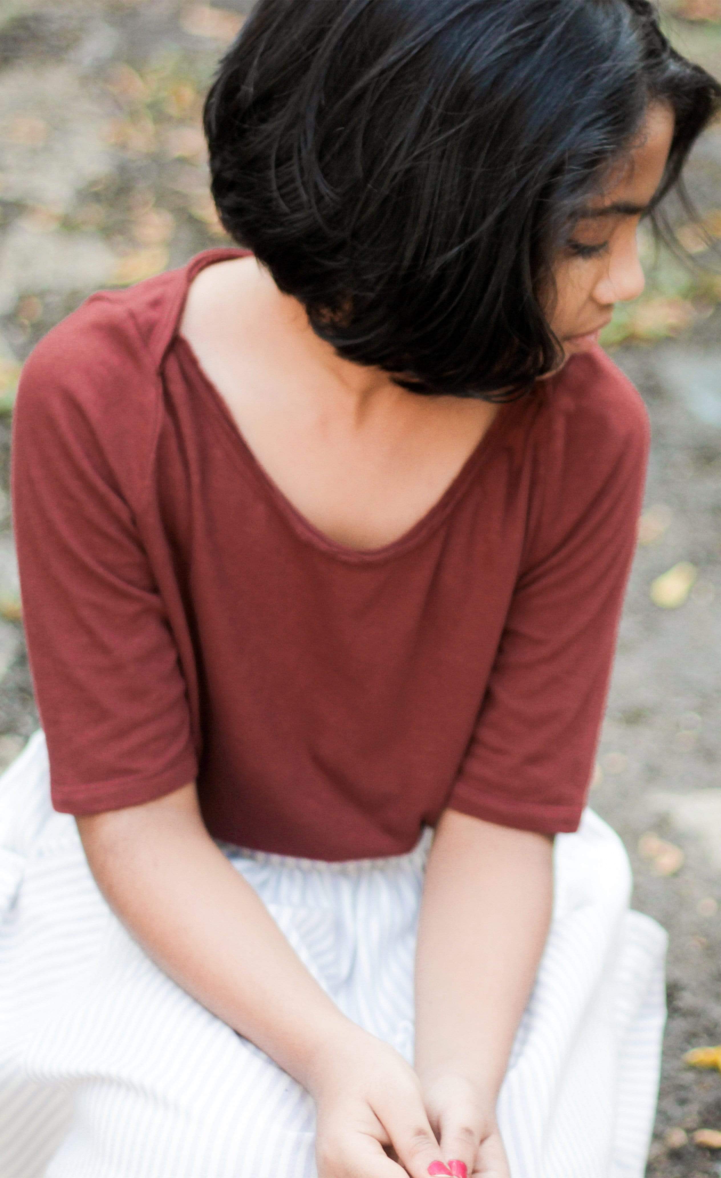 Iniya Overlap Shoulder Top-No Nasties - Organic Cotton Clothing