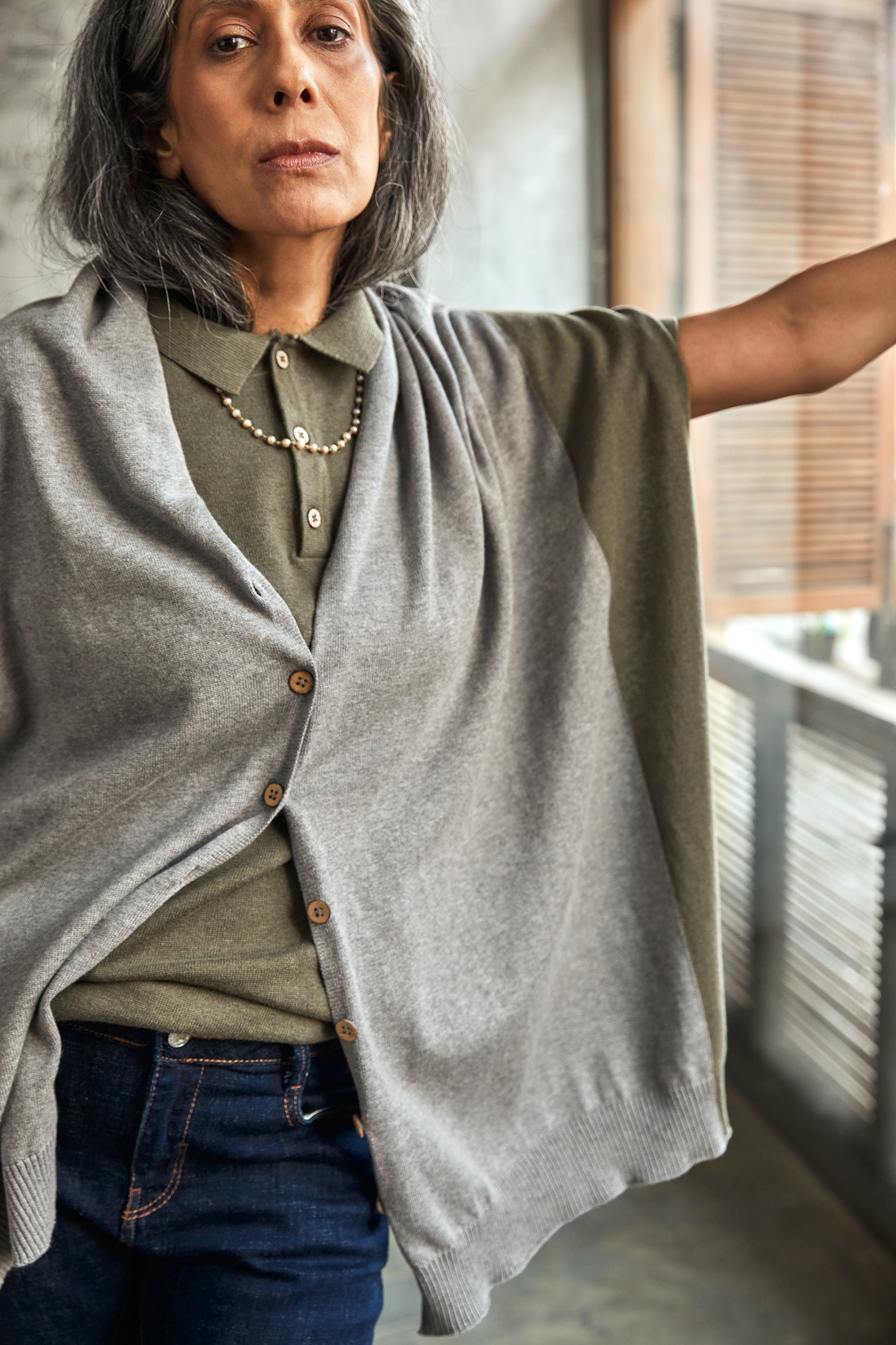 Mist Poncho Scarf-No Nasties - Organic Cotton Clothing