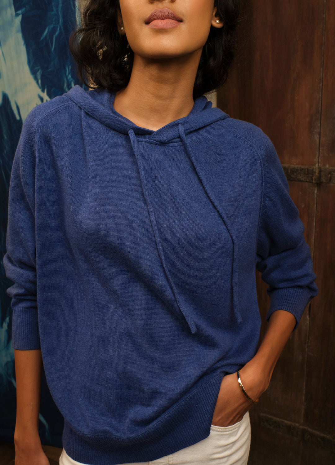 Buy No Nasties Sustainable Ocean Blue Pullover Hoodie For Women Online