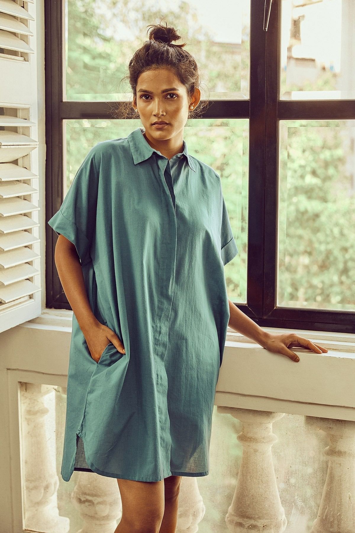 Ocean Shirt Dress-No Nasties - Organic Cotton Clothing