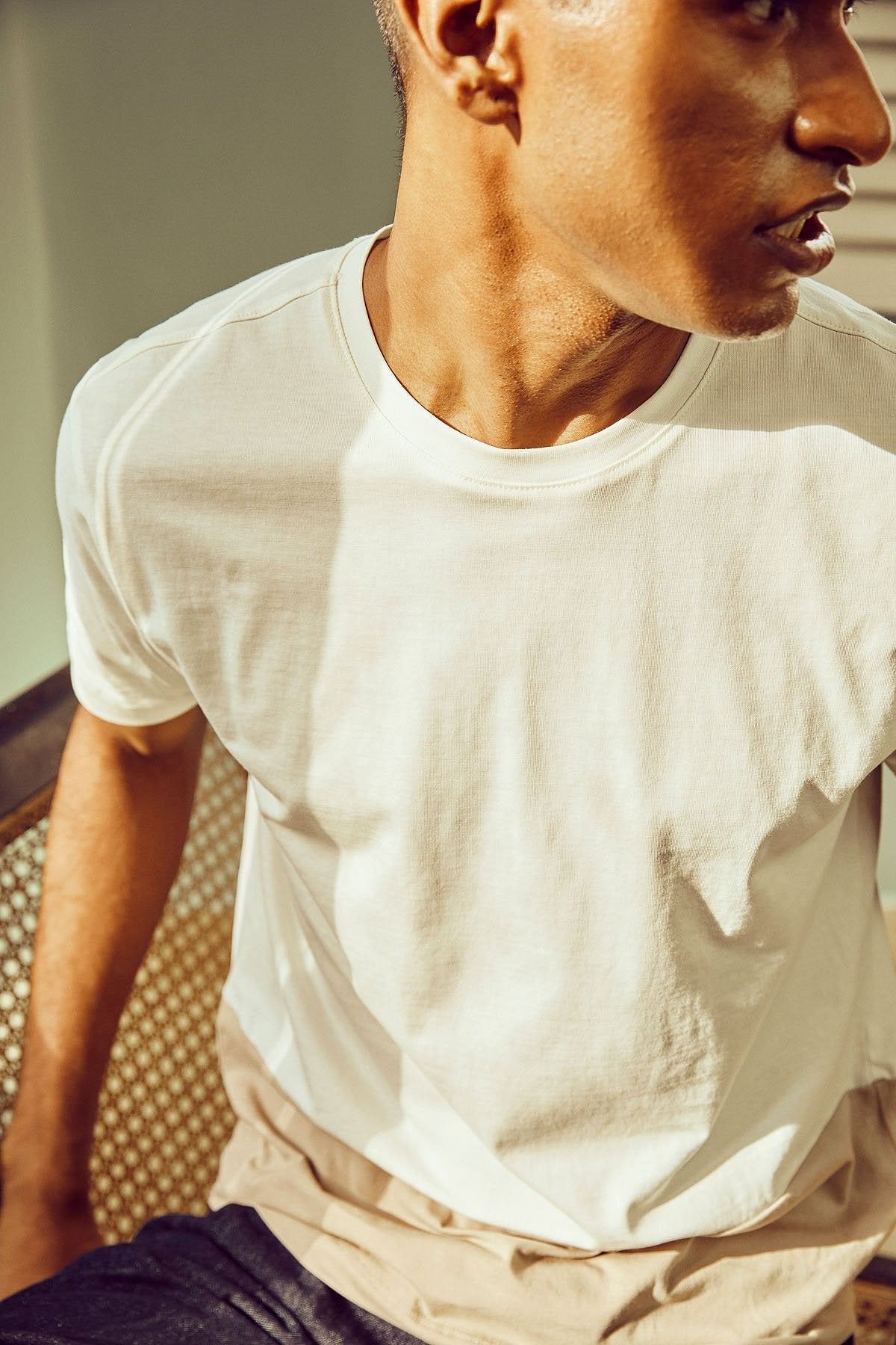 Sand Colour-Block Tee-No Nasties - Organic Cotton Clothing