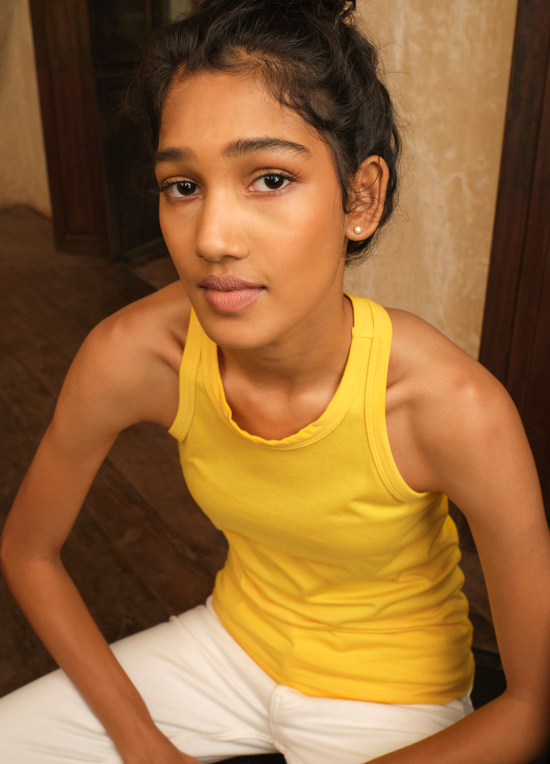 Sunflower Racerback Yellow Organic Cotton Tank Top For Women Online